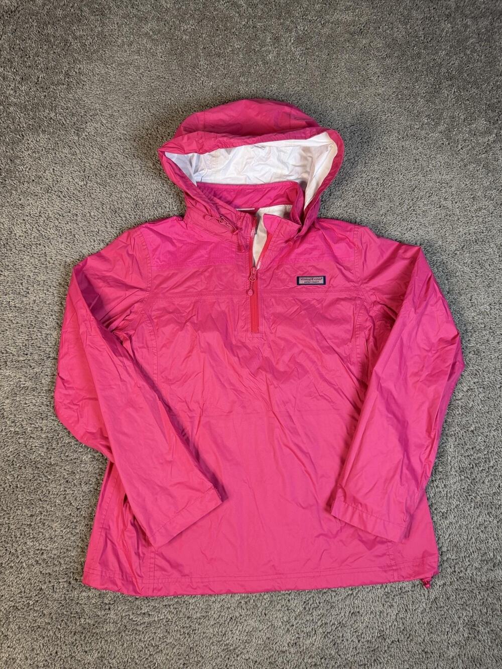 Vineyard Vines Jacket Womens M Pink Windbreaker Rain Coat Lightweight Lineda